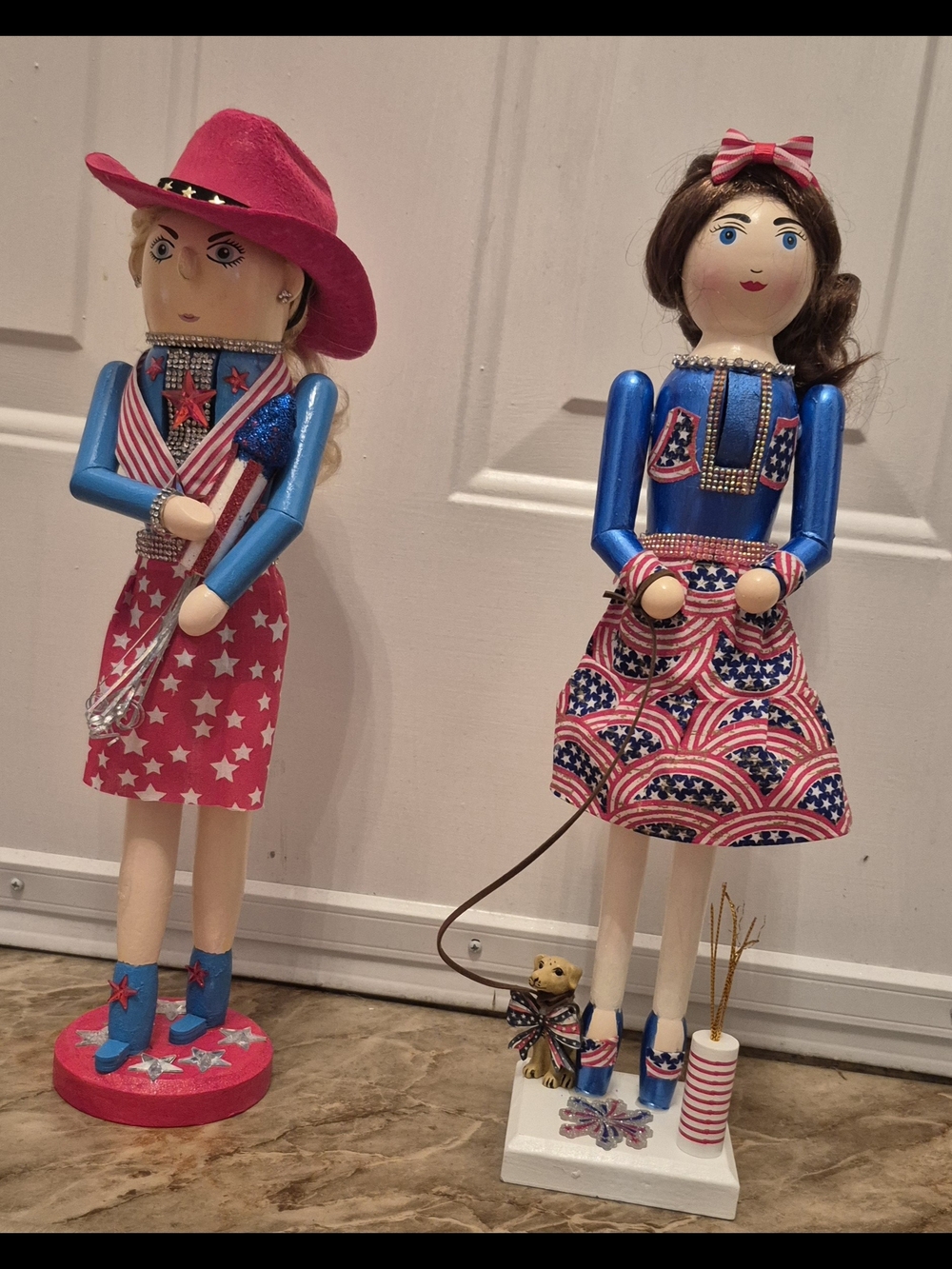 Patriotic Red, White & Blue Decorative Nutcrackers